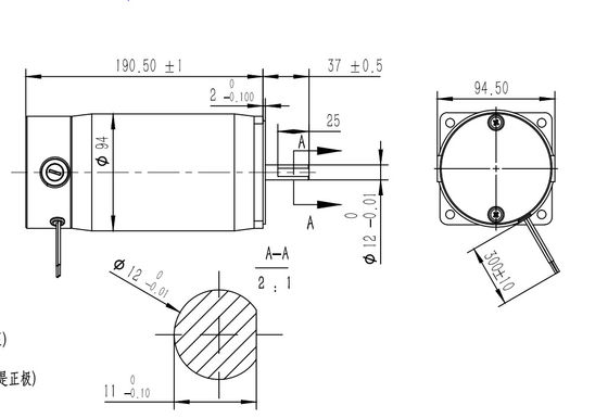 300W 500W gebürsteter DC-Dauermagnetmotor drehmomentstarkes 24V 48V für Rasenmäher